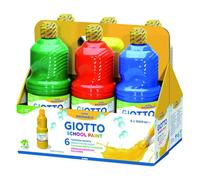 Giotto - 530900 - Assortiment de 6 flacons de 1 Litre de Gouache Lavable prête à l'emploi - pour école
