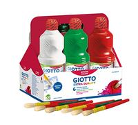 Giotto 534600 - Assortiment de 6 flacons de 1 Litre de Gouache prête à l'emploi qualité Extra