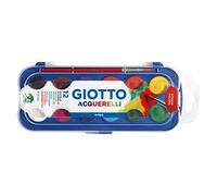 GIOTTO Boîte de 12 Pastilles de gouache + Pinceau - 30 mm