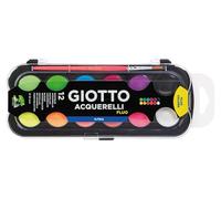 GIOTTO Acquerelli Fluo - Boîte 12 pastilles de gouache fluo + 1 pinceau