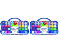 Giotto Acquerelli Mini - Boîte de 36 pastilles de gouache + pinceau (Lot de 2)