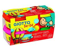 GIOTTO be-bè – Pâte à jouer Boîte 4 x 100 g – magenta, rouge, jaune, vert