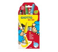 GIOTTO be-bè Lot de 6 feutres de couleurs assorties, super lavables, parfaits pour les jeunes enfants