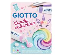 GIOTTO Candy Collection - Boîte 7 tubes 21ml de gouache pastel + 1 pinceau + 1 crayon graphite