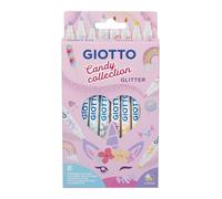 Giotto Candy Collection F428500 Lot de 8 feutres Couleurs pailletées assorties