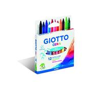 GIOTTO Cera - Etui 12 crayons cire, coleurs assorties