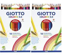 Giotto Colors 3.0 - Etui 18 crayons de couleur (Lot de 2)