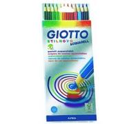 Giotto – Crayons de couleur hexagonaux vernis dans la couleur de la mine – Étui de 12
