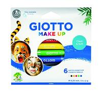 GIOTTO Crayons de maquillage doux, formule facile lavable, 6 couleurs assorties, idéal pour les enfants et les fêtes