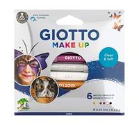 GIOTTO Crayons de maquillage doux métallique formule facile à laver 6 couleurs assorties idéal pour les enfants et les fêtes