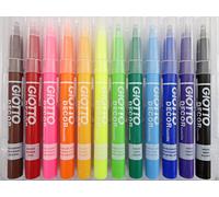 Giotto Decor Lot de 12 marqueurs textiles Tissu-T-Shirt-encre permanente-Courroie