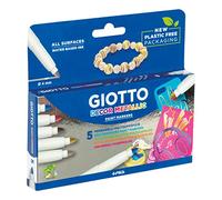 Giotto Feutres Décor Metallic – Pochette 5 feutres multi-supports
