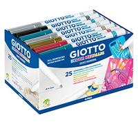GIOTTO Decor Metallic, Feutres multisurfaces, Pointe moyenne 4mm, Schoolpack en carton, Couleurs assorties, 25 pcs