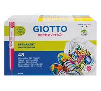 GIOTTO Decor Textile - Schoolpack 48 feutres | Couleurs assorties, vêtements/sacs/t-shirts, déguisements, pour la maison et l'école primaire