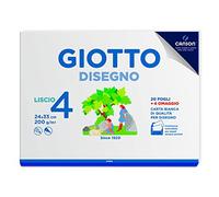 Giotto Dessin 4 - Album de 24 Feuilles Papier Blanc pour Dessin Scolaire, 24 x 33 cm, Lisse