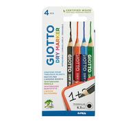 Giotto Dry Marker - Boîte de 4 crayons effaçables à sec pour ardoises et tableaux blancs