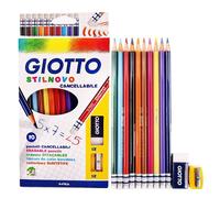 Giotto Effaçable Crayons de Coloriage Set Inclus 10 Crayons,Aiguiseur,Effaceur