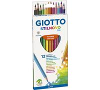 Giotto Etui De 12 Crayons Couleur Stilnovo Tri Triangulaire 7mm Mine 3.3mm