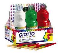 GIOTTO Extra Quality - Peinture - peinture à tempera - noir, vert, jaune, rouge écarlate, blanc, cyan - 1000 ml (pack de 6)