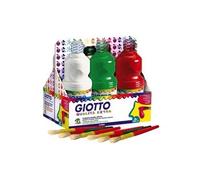GIOTTO Extra Quality - Peinture - peinture à tempera - noir, vert, jaune, rouge écarlate, blanc, cyan - 1000 ml (pack de 6)