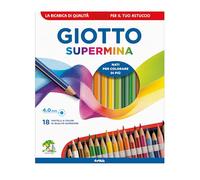 Giotto - Crayons de couleur Supermina - 18 pastels + 2 crayons (HB-2B) - Fila Nuovo Italia