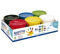 GIOTTO Gouache aux doigts - Barquette 6 pots 200 ml assortis