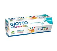 GIOTTO Gouache aux doigts - Set 6 pots 100 ml assortis