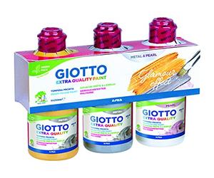 GIOTTO Gouache Extra Quality - Assortiment métal/nacré 3 x 250ml