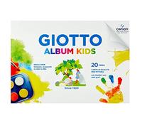 Giotto Kids Album de 20 Feuilles Papier Blanc Grain Fin pour Peinture A4 200 g/m2