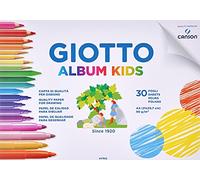 Giotto Kids Album de 30 Feuilles Papier Blanc à Grain Fin pour Dessin A4 90 g/m2