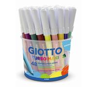 Giotto Feutres de coloriage Turbo Maxi Pointe extra large Pot de 48 Multicolore Enfants