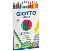 Giotto Mega Étui De 12 Crayons Pastels Colorés