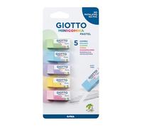 GIOTTO Minigomma Eraser - 5 mini gommes - Couleurs Pastel