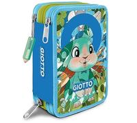 Giotto Petlovers Trousse d'école 3 fermetures éclair Lapin avec feutres, crayons et accessoires complets