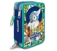 Giotto Petlovers Trousse scolaire 3 fermetures éclair, design chien, avec feutres, crayons et accessoires