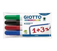 GIOTTO Robercolor - Pochette 4 feutres tableau blanc assortis - pointe biseautée maxi