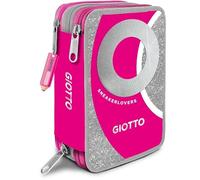 Giotto Sneakerlovers Trousse à 3 fermetures éclair, rose et argent, style sportif