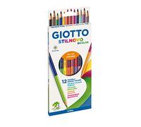 Giotto Crayons de couleurs Stilnovo Bicolor – Étui de 12