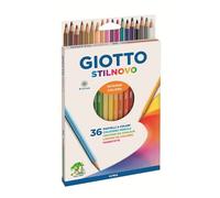 Giotto stilnovo boîte de 36 crayons de couleur hexagonaux - mine 3,3mm - bois - couleurs assorties