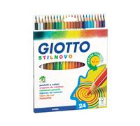 Giotto Stilnovo Crayons De Couleur Hexagonaux Idéal Pour Adultes Pack De 24