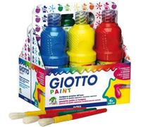 Giotto Tempera 6 couleurs 500ml Prêt à l'emploi avec pinceaux et pochoirs