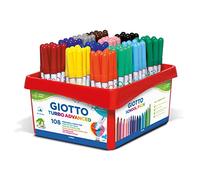 GIOTTO Schoolpack 108 feutres de coloriage TURBO ADVANCED pointe fine. Coloris assortis extra brillant