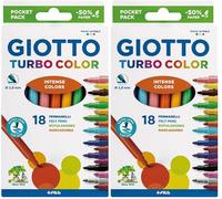 Giotto Turbo Color - Etui 18 feutres (Lot de 2)