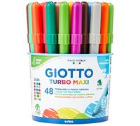 Giotto Feutres Turbo Maxi – pot de 48, pointe large 5 mm, super lavables