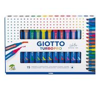 GIOTTO Turbo Pro - Boîte 15 feutres double pointe assortis