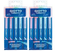 Giotto Turbo Pro - Boîte 5 feutres double pointe couleurs pastel (Lot de 2)