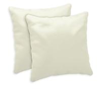 Giovanni Dolcinotti | Lot de 2 taies d'oreiller pour canapé 40 x 40 cm - Housses de Coussin décoratives - 100% Coton - Housses avec Fermeture éclair dissimulée - Crème - Modèle Atlanta