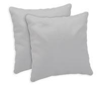 Giovanni Dolcinotti | Lot de 2 taies d'oreiller pour canapé 40 x 40 cm - Housses de Coussin décoratives - 100% Coton - Housses avec Fermeture éclair dissimulée - Gris Perle - Modèle Atlanta