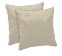 Giovanni Dolcinotti | Lot de 2 taies d'oreiller pour canapé, 50 x 50 cm, Housses de Coussin décoratives, 100% Coton, Housses avec Fermeture éclair cachée, Sable - modèle Atlanta