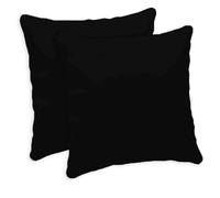 Giovanni Dolcinotti | Lot de 2 taies d'oreiller pour canapé 50 x 50 cm - Housses de Coussin décoratives - 100% Coton Effet Soie - Housses avec Fermeture éclair dissimulée - Noir - Modèle Atlanta